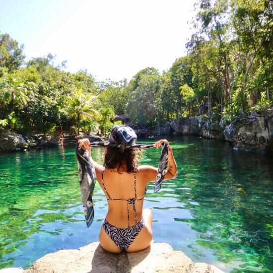 cenote zacil-ha attracts people